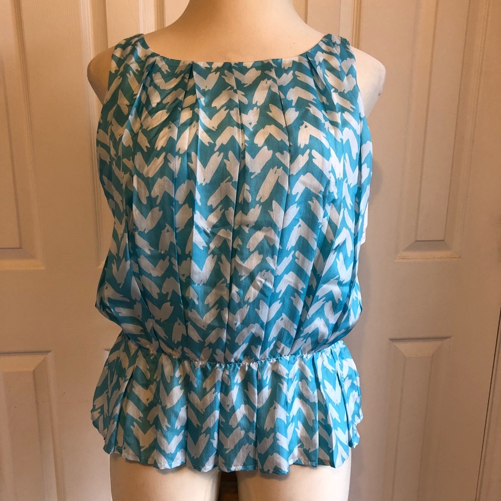 Doncaster | Abstract Chevron Silk Sleeveless Top